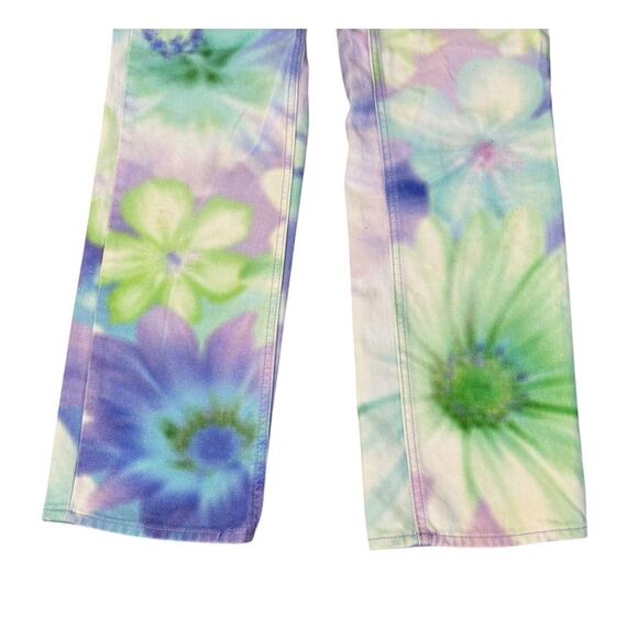 URBAN OUTFITTERS BDG Cowboy Pastel Watercolor Floral High Waist Jeans Sz 26 MINT - Picture 4 of 9